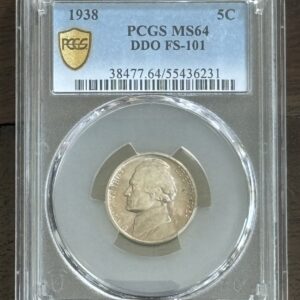 1938 Jefferson Nickel FS-101 DDO PCGS MS64 - Rare Double Dire Obverse - Amazing!