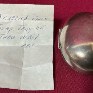 WWI Soldier’s Sterling Silver Soap Tray – 93 Grams – With Handwritten Note!