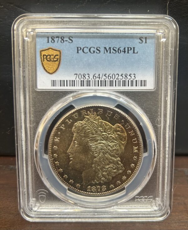 1878 S Morgan PCGS MS64PL - Near DMPL - Unreal Monster Toning - One of a Kind!