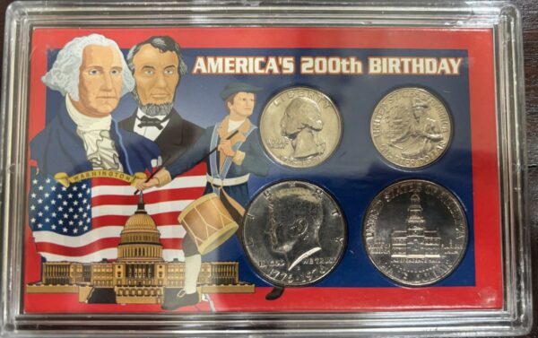 *1776-1976 MORGAN MINT* uncirculated 4 coins "AMERICA'S 200TH BIRTHDAY SET"