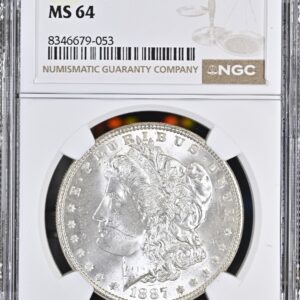 1887 Morgan Dollar MS64 NGC - Beautiful Heavy Clunker near Proof-Like